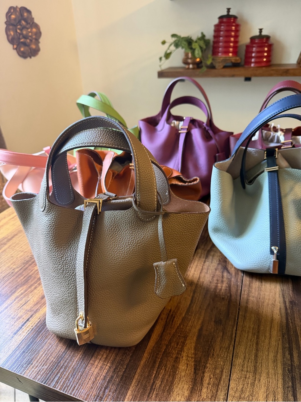 Lot of 7 Mini Handbags made with GENUINE Cowhide Leather - Picture 13 of 17